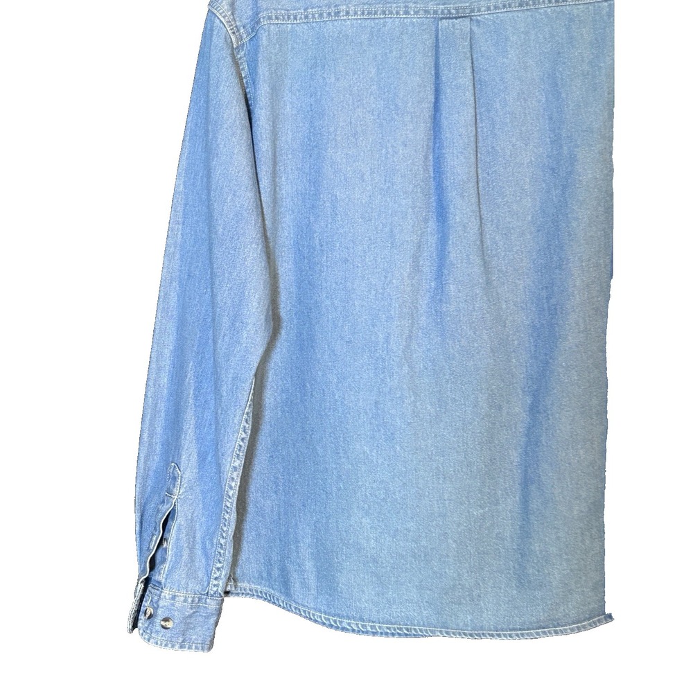 Vintage Womens Denim Western Themed Embroidered Port Authority Shirt Large USA - Picture 7 of 10